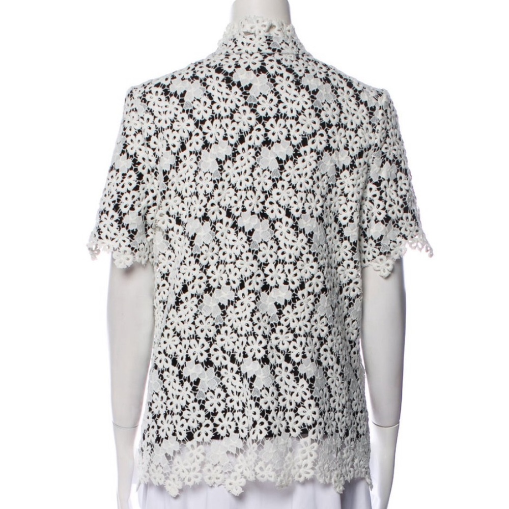 Erdem Elegant White and Black Lace Women's Top Size 10 - Picture 3 of 14